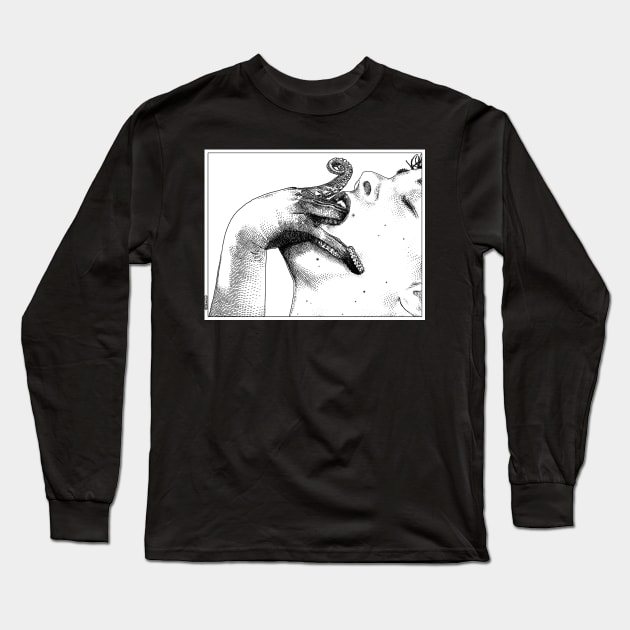 asc 427_La femme introvertie (She tries to reach into her guts) Long Sleeve T-Shirt by apolloniasaintclair